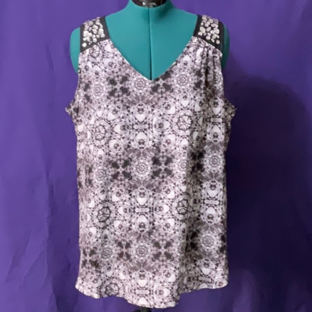 Maurice’s womens plu size bejeweled sleeveless blouse, size 1X
